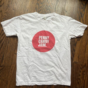 Unisex Unbranded T-shirt Size M White with Red Print